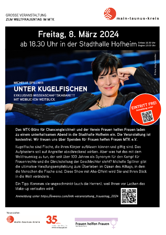 Plakat zur großen Veranstaltung zum Weltfrauentag im Main-Taunus-Kreis