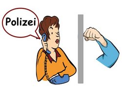 Zeichen klopfen Polizei
