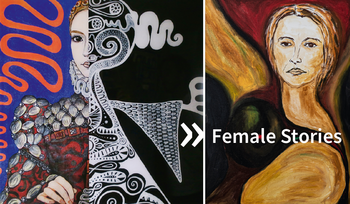 Einladungskarte Ausstellungseröffnung „Female Stories“