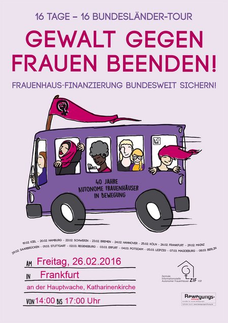 Busaktion am Freitag, 26.02.2016 in Frankfurt Katharinen Kirche – An der Hauptwache